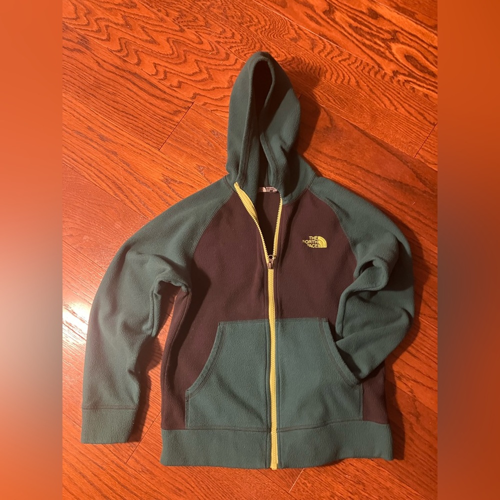The North Face Kids Hoodie in Green and Black